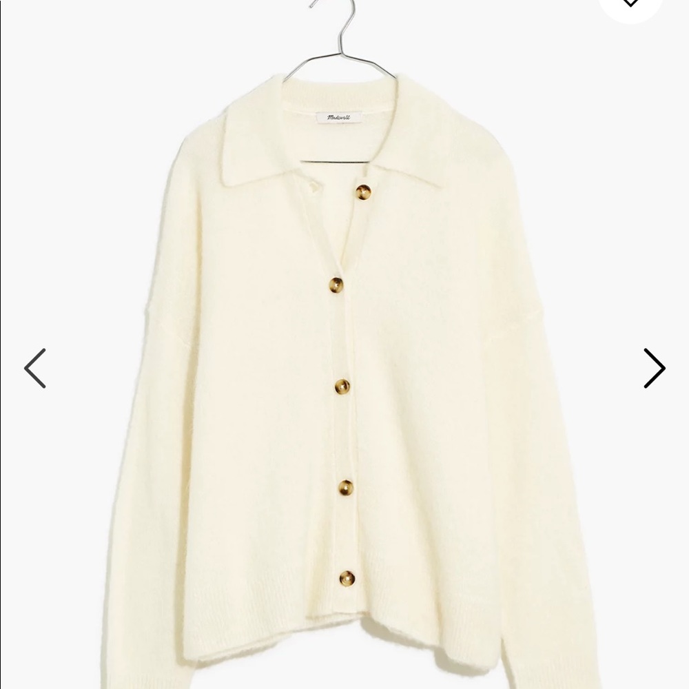 NWOT Madewell White Collared Sweater 🤍🤍🤍